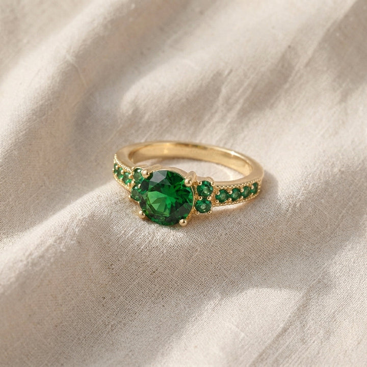 Celia Ferrowyn Emerald Ring | Gold-Tone