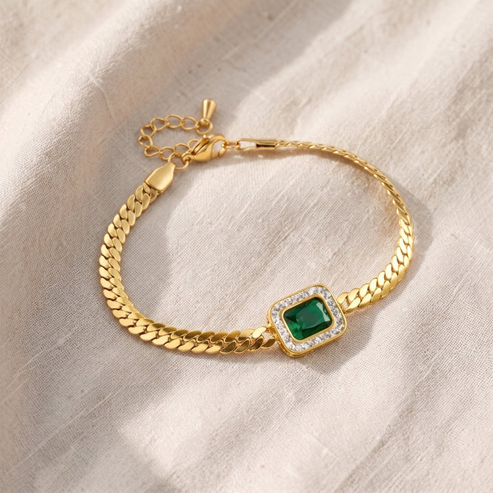 Orielle Verdaska Emerald Bracelet | Gold-Tone
