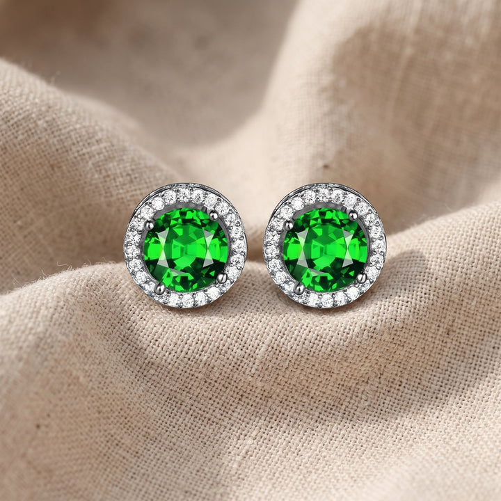 Lúcia Verdeal Emerald Earrings | Silver-Tone