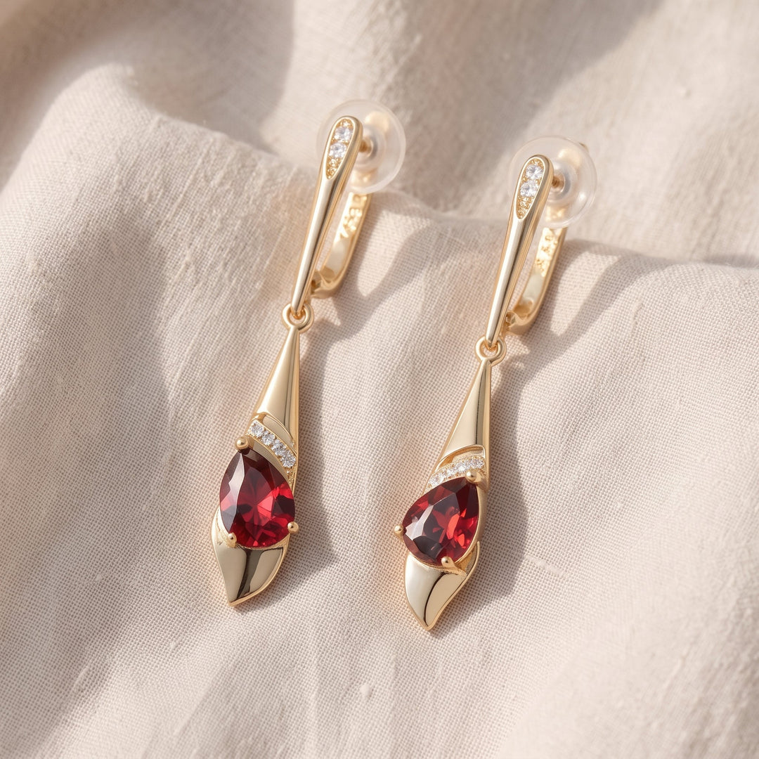 Exquisite Red Ruby Earrings