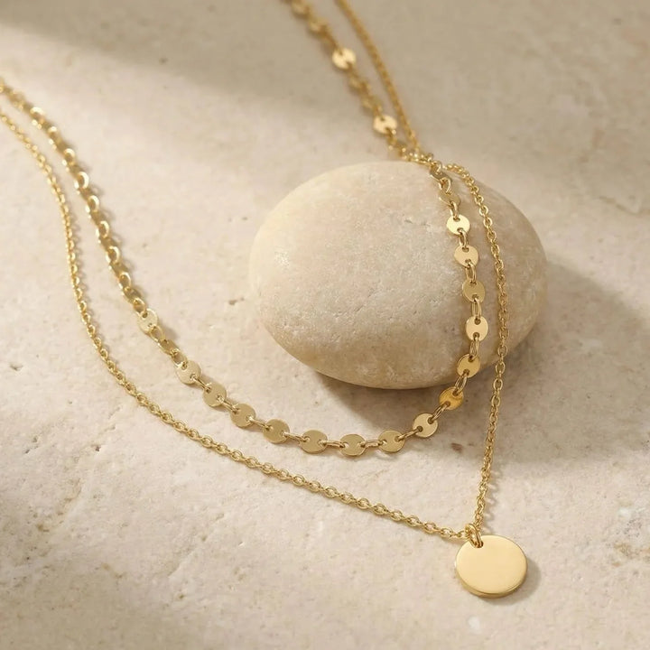 Chiara Necklace, worn, side view