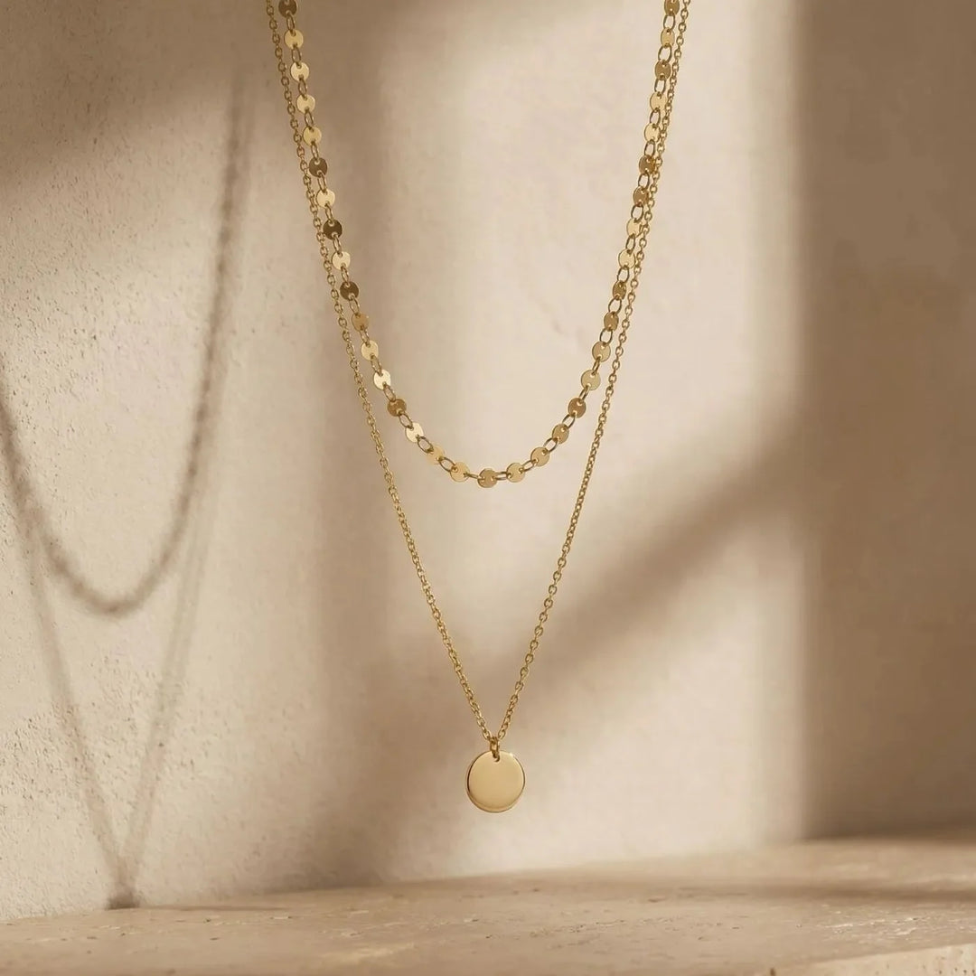 Chiara Necklace, close-up while worn