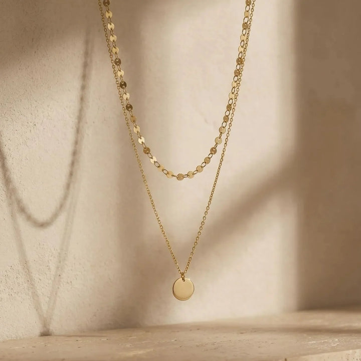 Chiara Necklace, close-up while worn