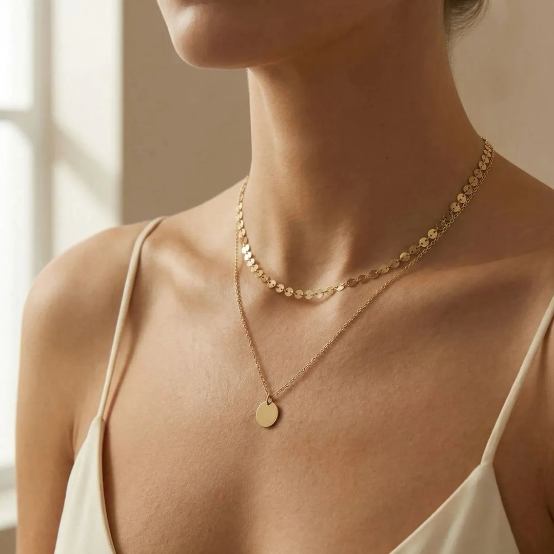 Chiara Necklace, styled on the model