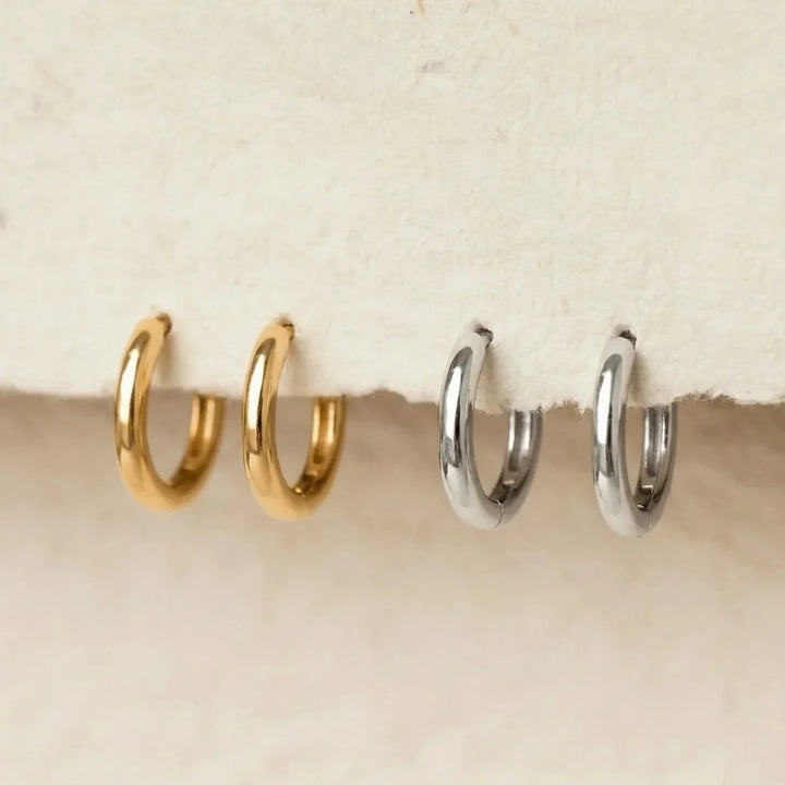 Abia Stud Earrings, shown on the model