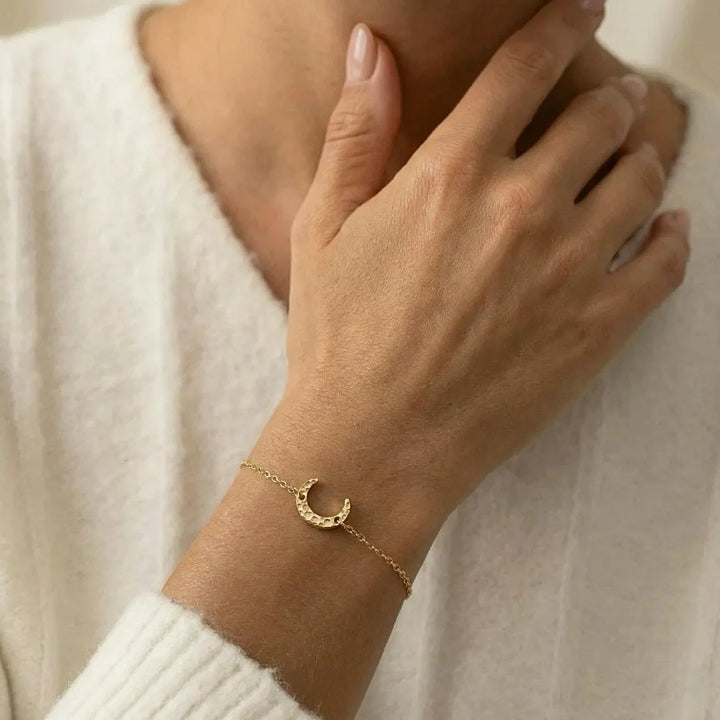Lunaria Bracelet, worn on the wrist