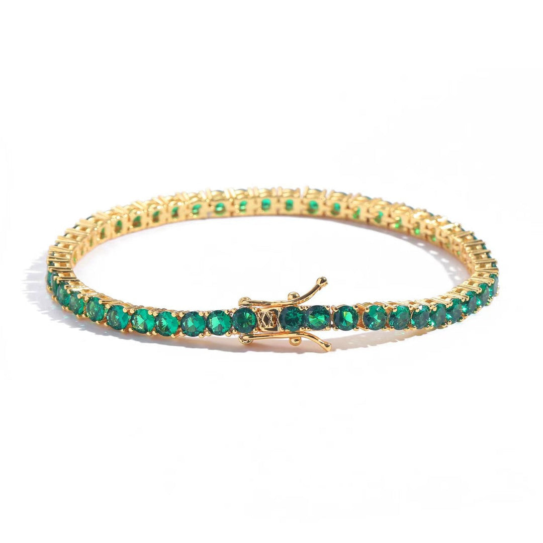 Aliona Virelli Tennis Emerald Bracelet | Gold-Tone