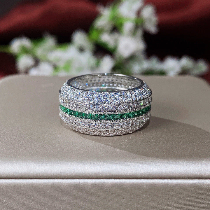 Celina Maroux Emerald Ring | Silver-Tone