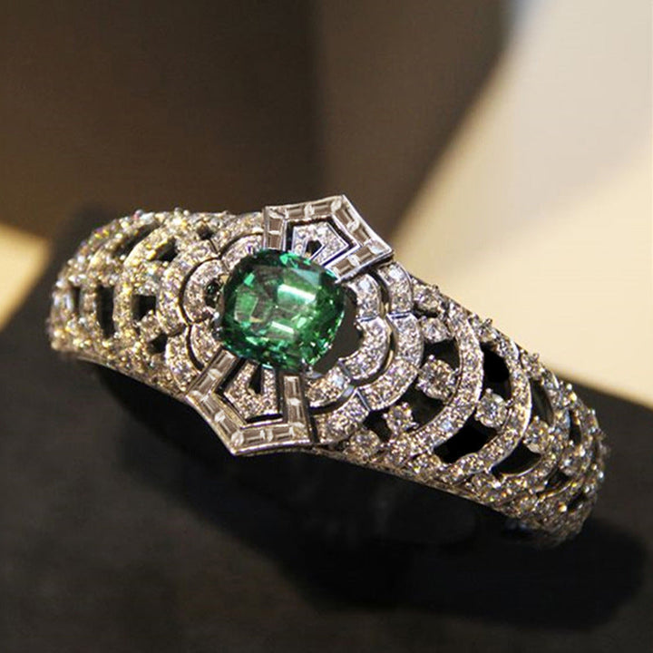 Art Deco Emerald Ring | Silver-Tone