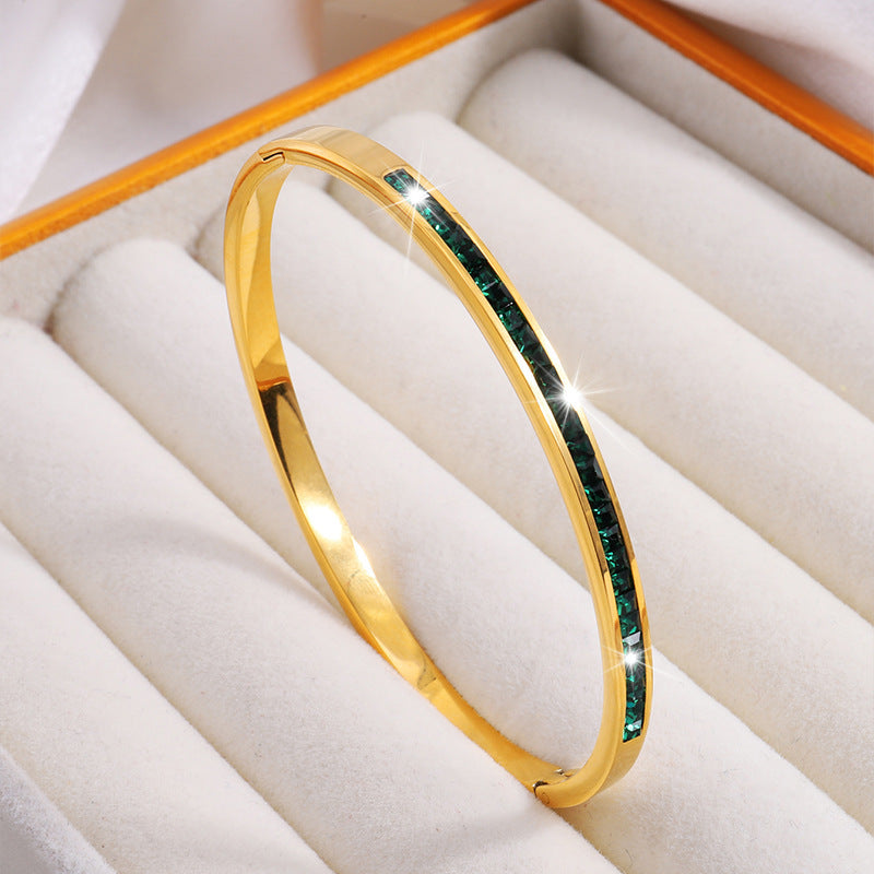 Celeste Viride Emerald Bracelet | Gold-Tone