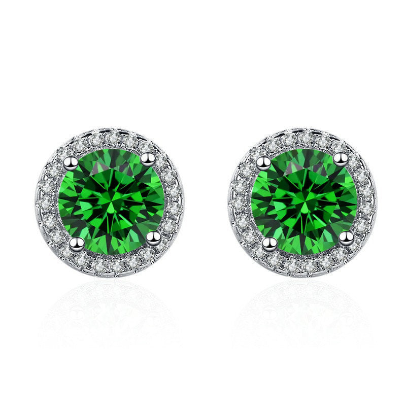 Lúcia Verdeal Emerald Earrings | Silver-Tone