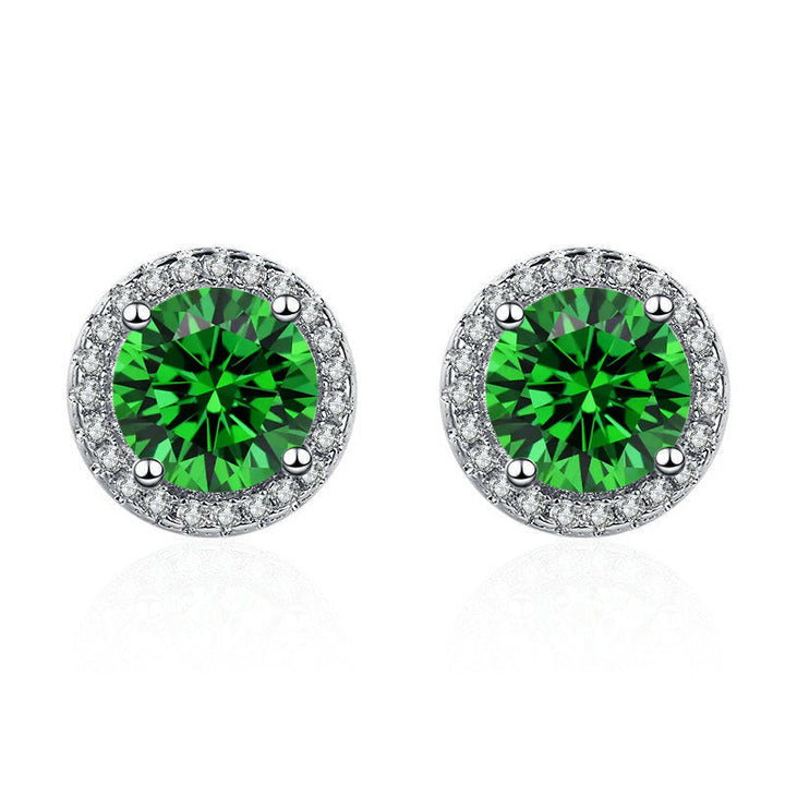 Lúcia Verdeal Emerald Earrings | Silver-Tone