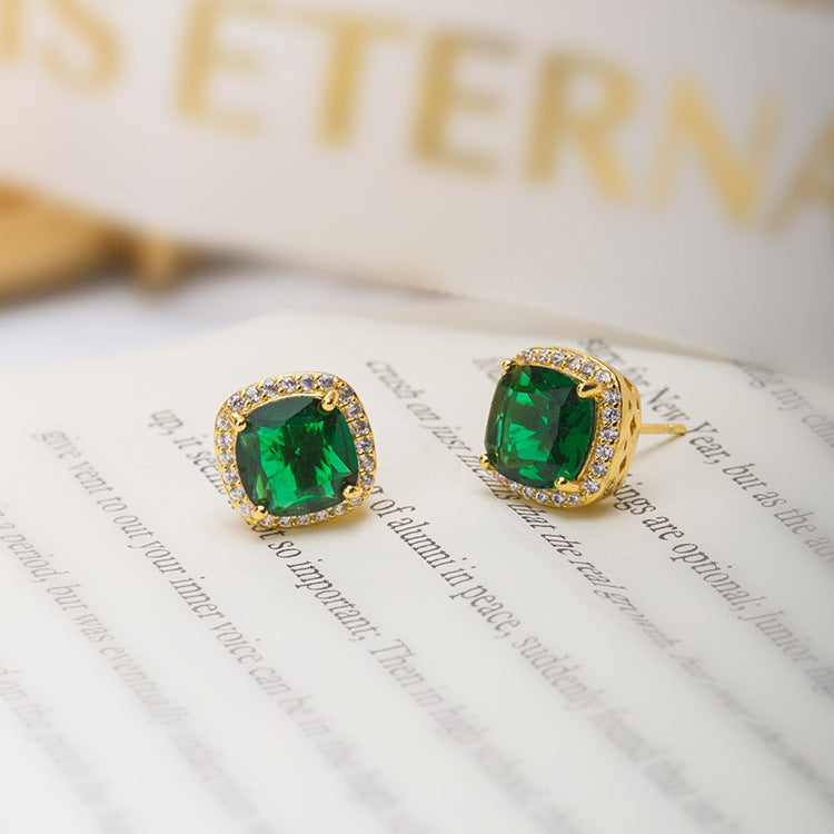 Calista Verdoux Emerald Earrings | Gold-Tone