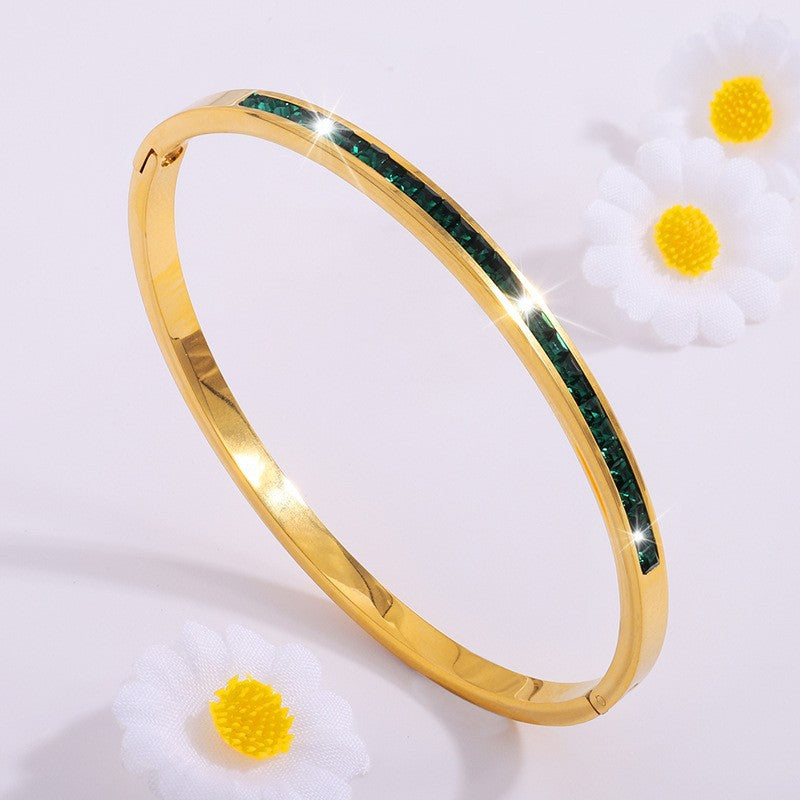 Celeste Viride Emerald Bracelet | Gold-Tone