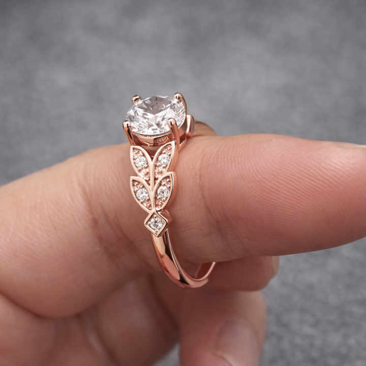 Exotic Flower Crown Ring with Zirconia Crystals