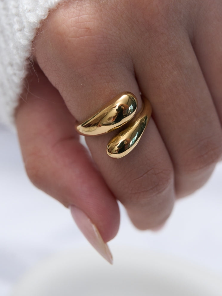 Bora Sculptural Ring, worn on the hand