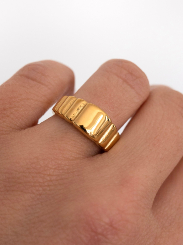 Avia Textured Ring, worn on the hand