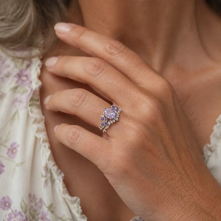 Oval Cut Silver-Tone Ring