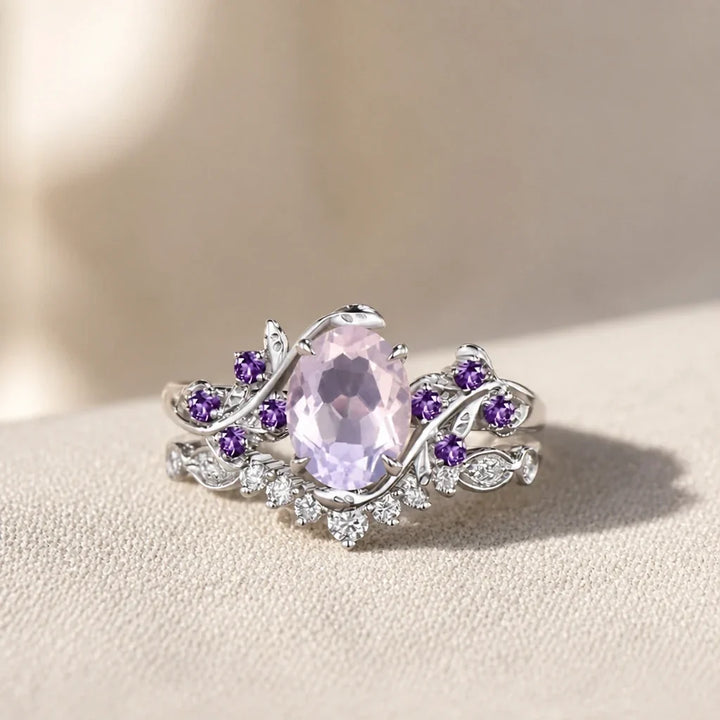 Oval Cut Silver-Tone Ring