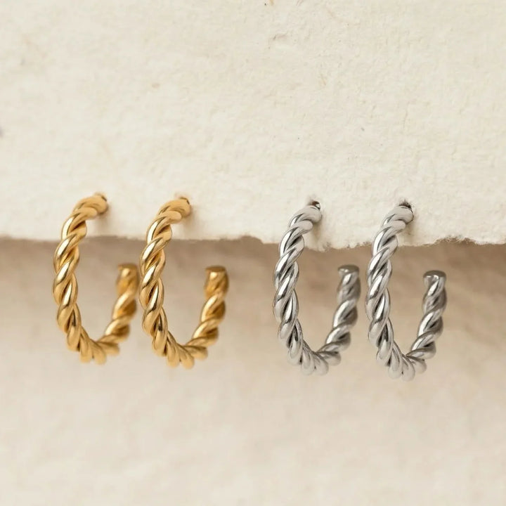 Rosa Earrings, shown on the model
