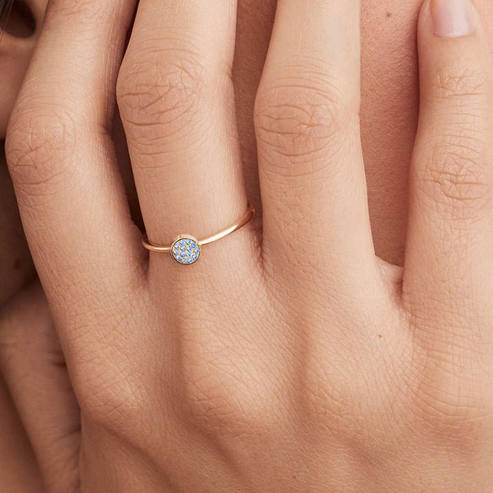 Selene Classic Birthstone Ring, worn on the hand
