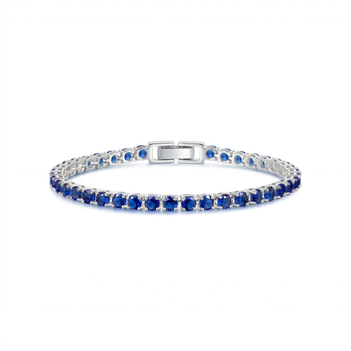 Sapphire Tennis Bracelet | Silver-Tone