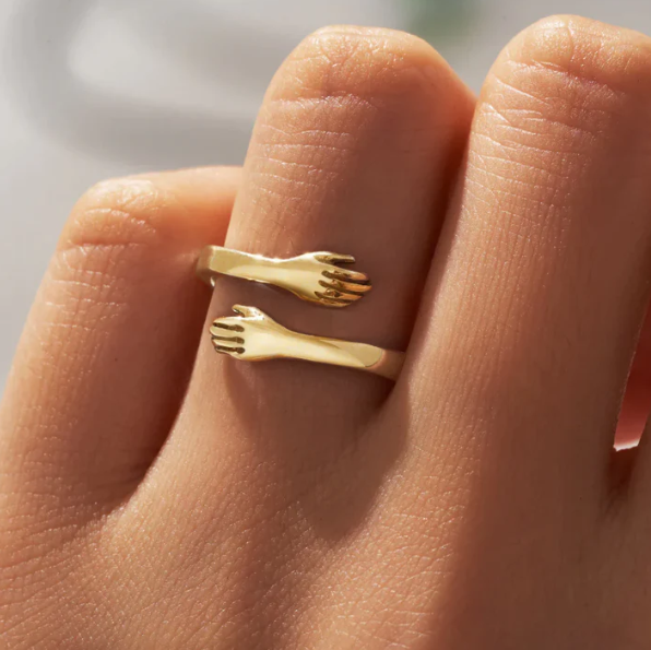 Eternal Embrace Adjustable Ring, worn on the hand 2