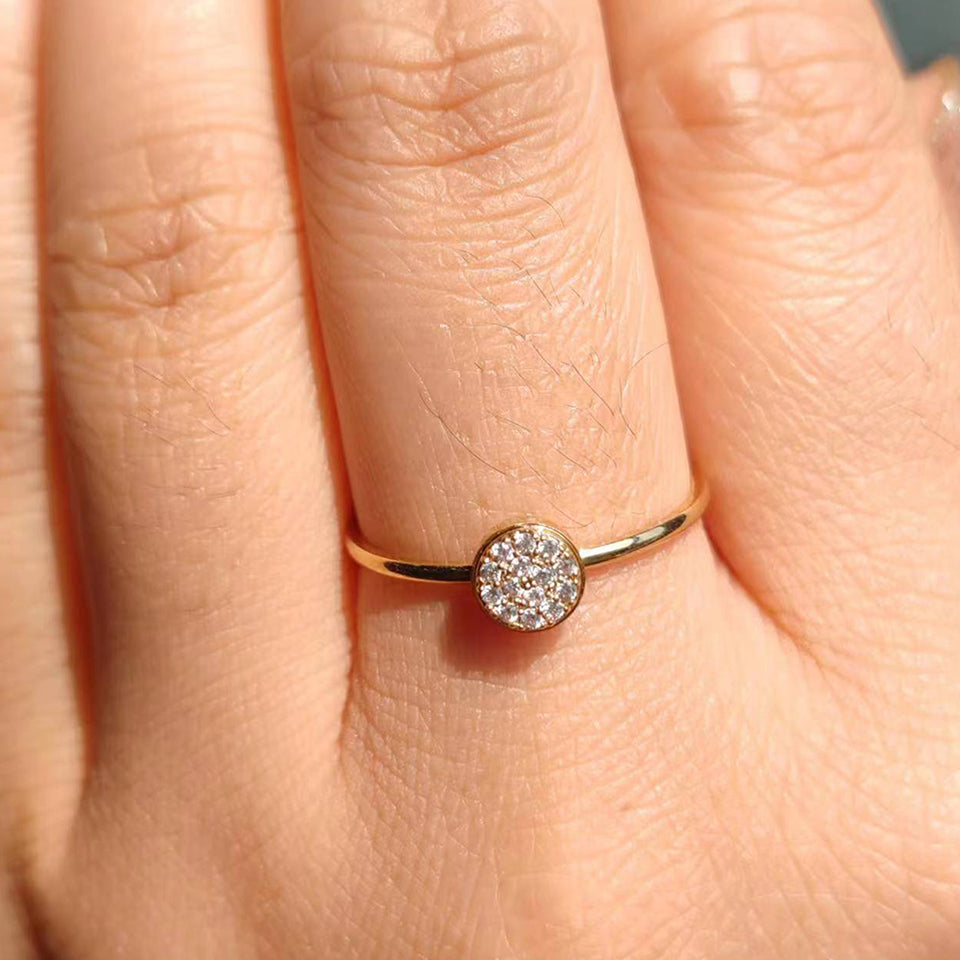 Selene Classic Birthstone Ring, shown on the model