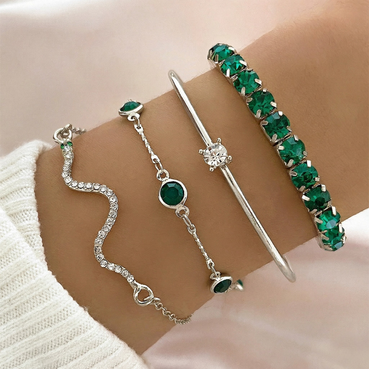 Sorina Feldwyn Emerald Bracelet Set | Gold-Tone