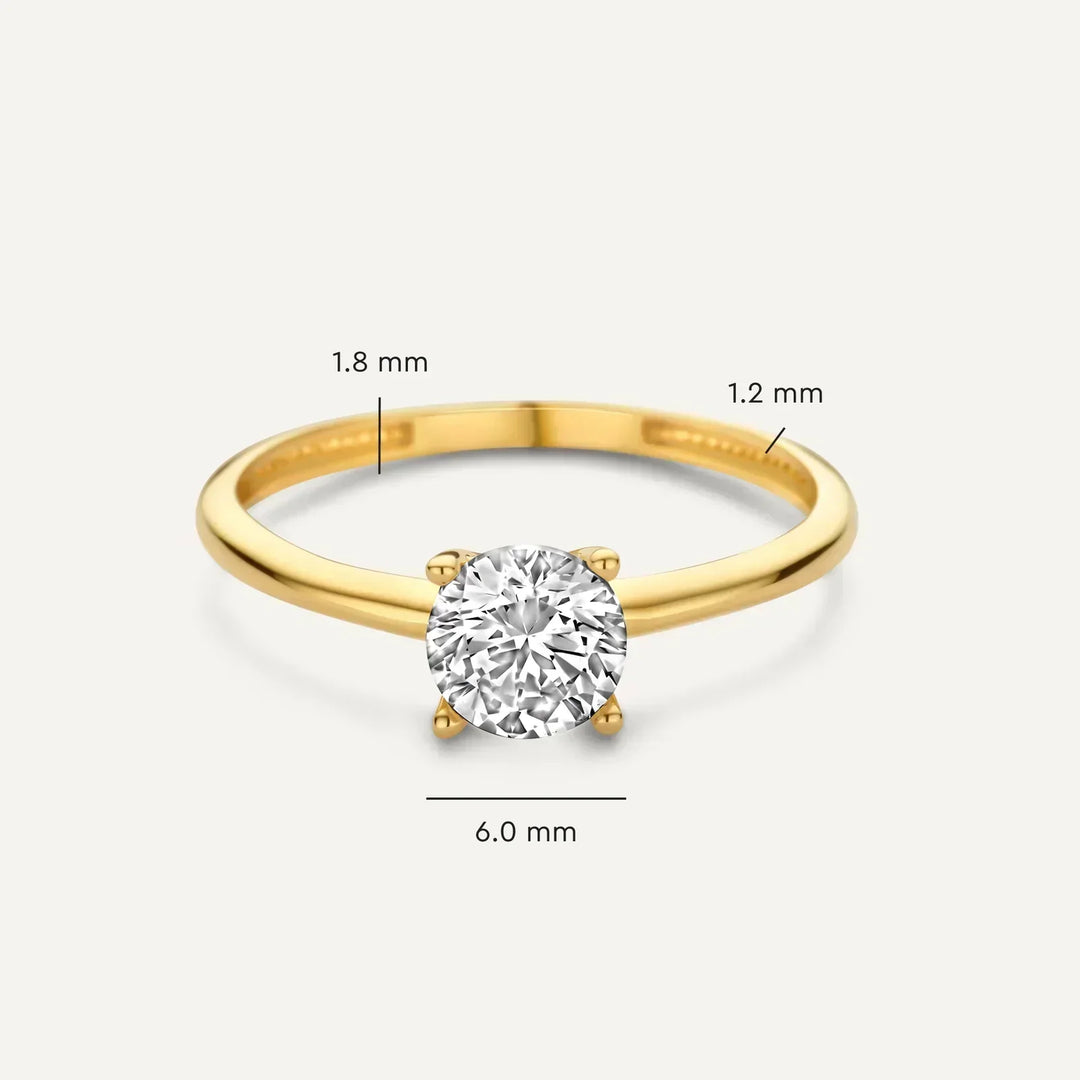 Gold-Tone Diamond-Style Ring