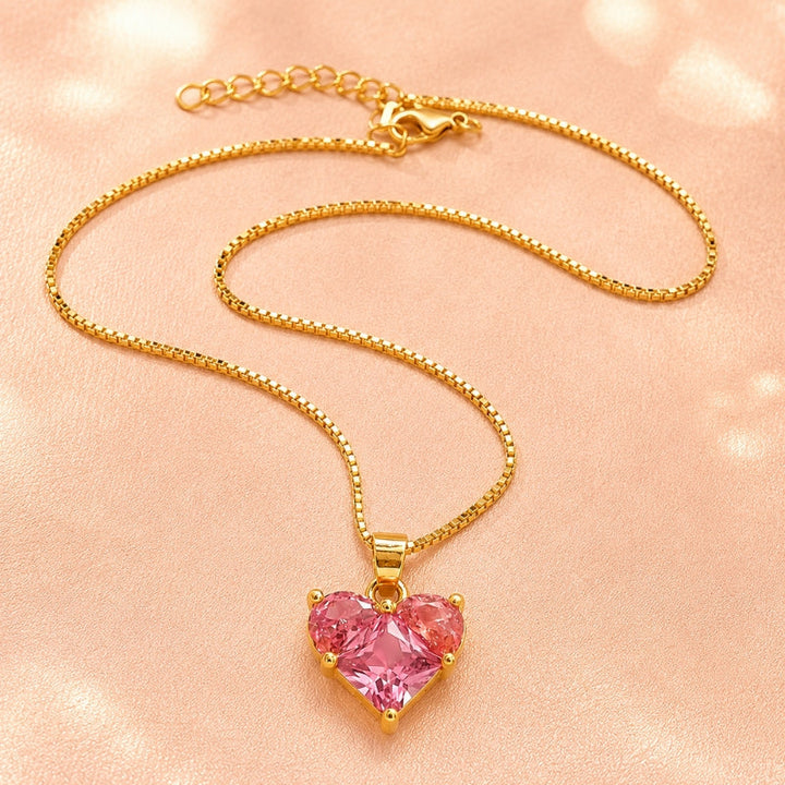 Radiant Pink Heart Necklace