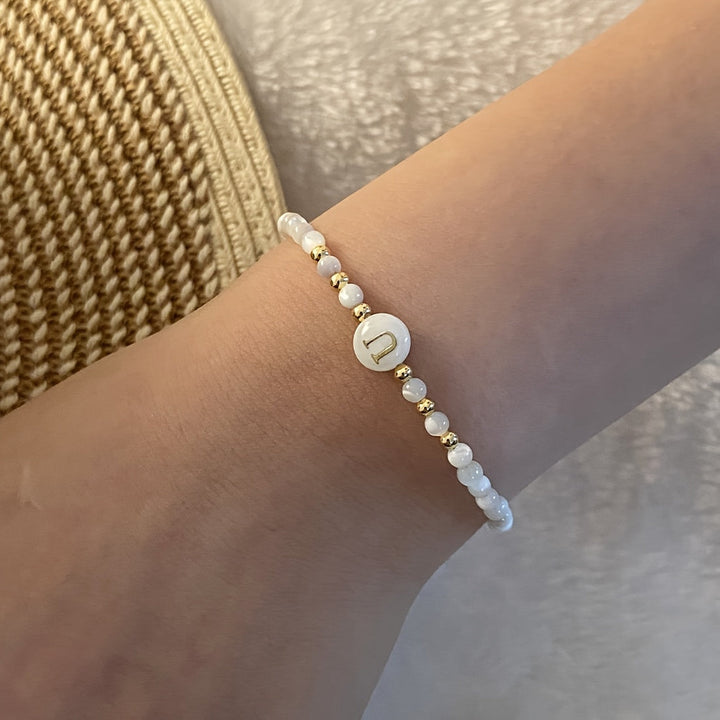 Elegant Initial Pearl Bracelet