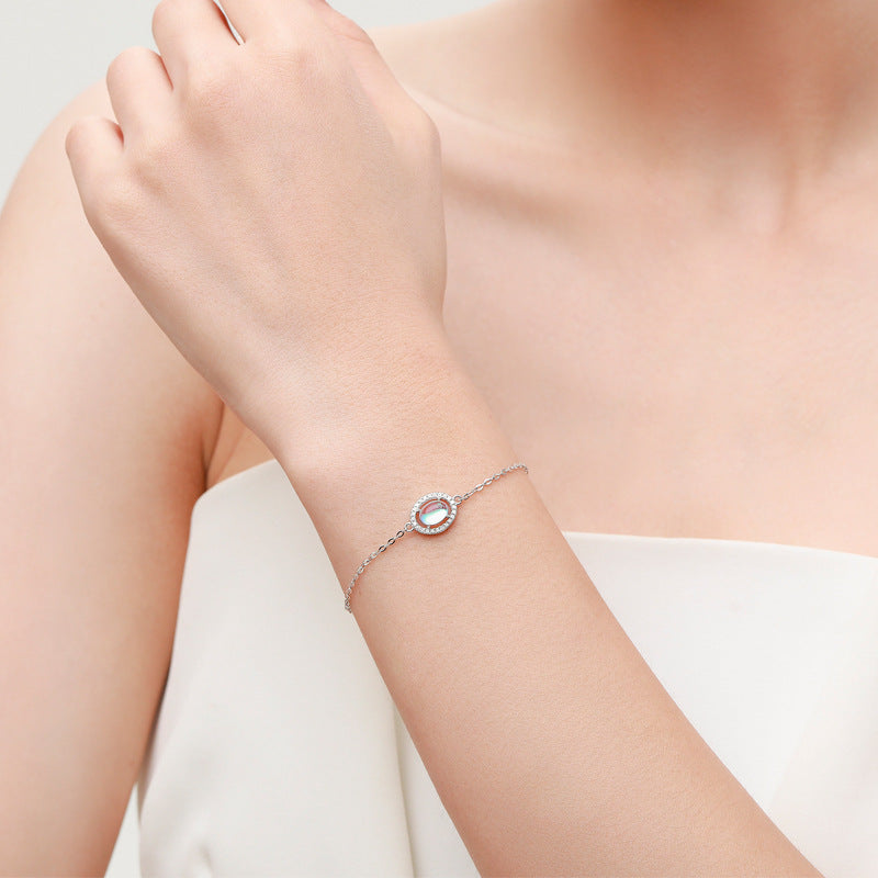 Moonstone Bracelet, worn on the wrist