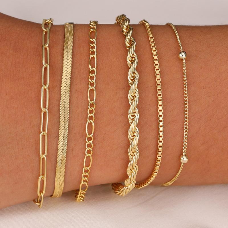 Six-Chain Stacking Bracelet Set