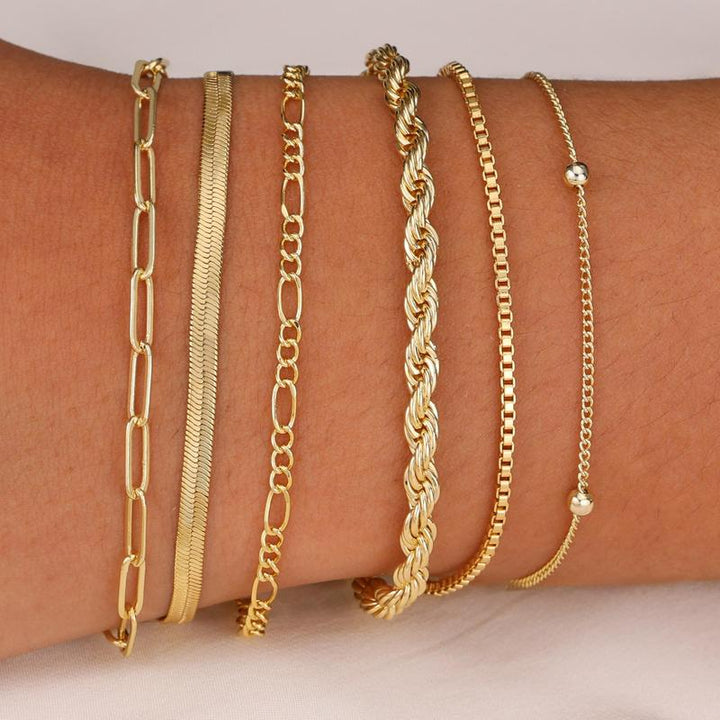 Six-Chain Stacking Bracelet Set