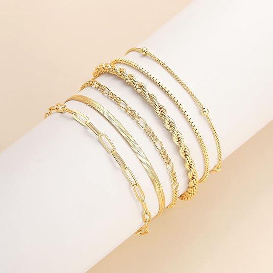 Six-Chain Stacking Bracelet Set