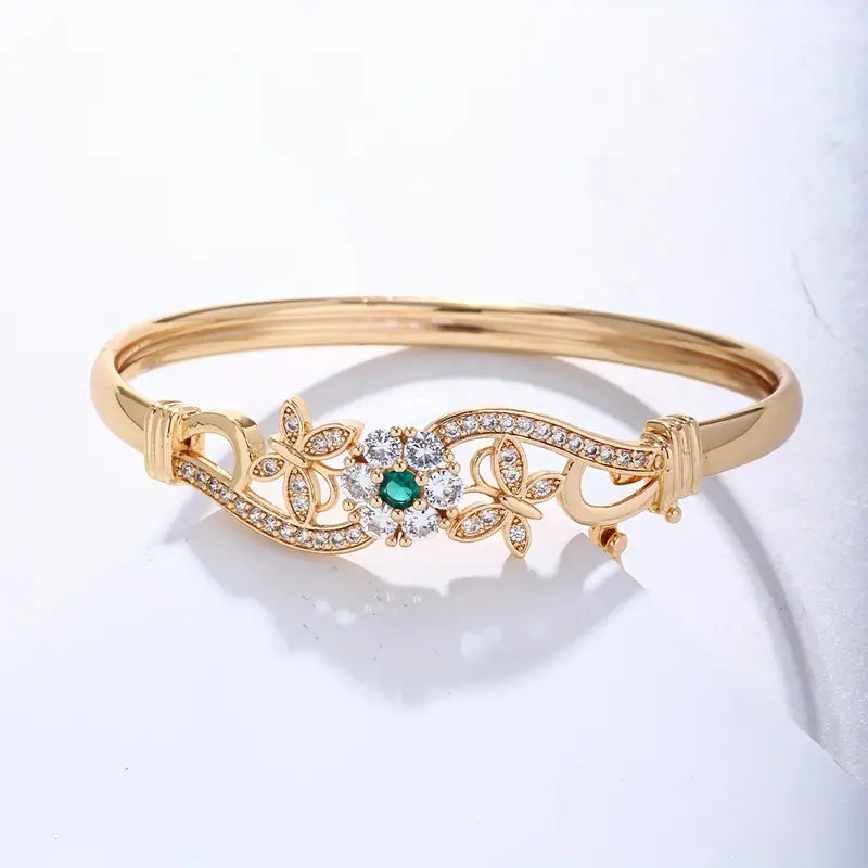 Isla Beaumont Emerald Bracelet | Gold-Tone