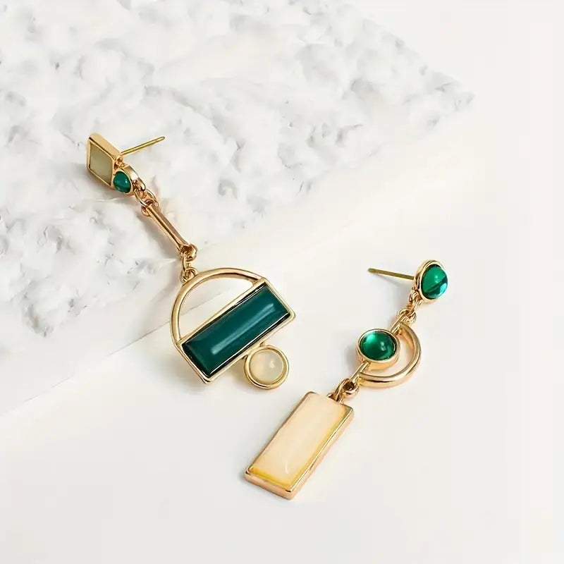 Selene Marquet Emerald Earrings | Gold-Tone