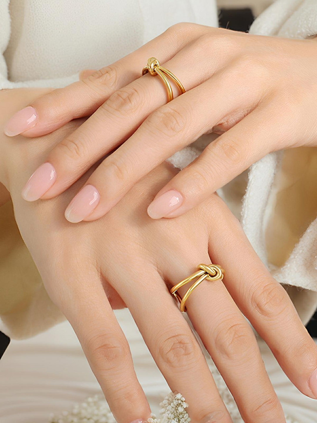 Aurelia Geometric Ring, styled on the hand