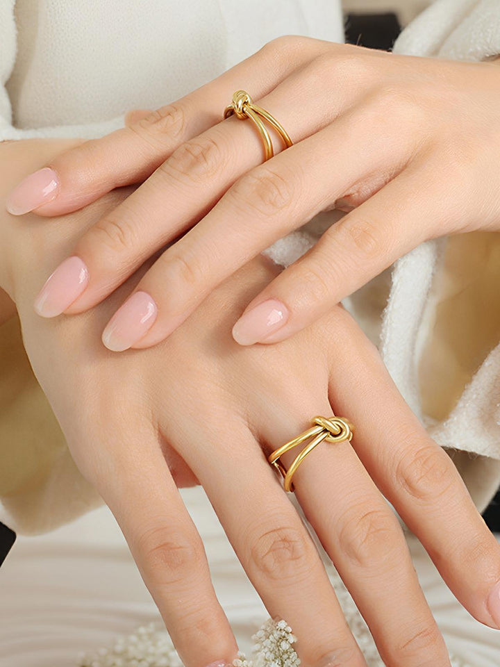 Aurelia Geometric Ring, styled on the hand