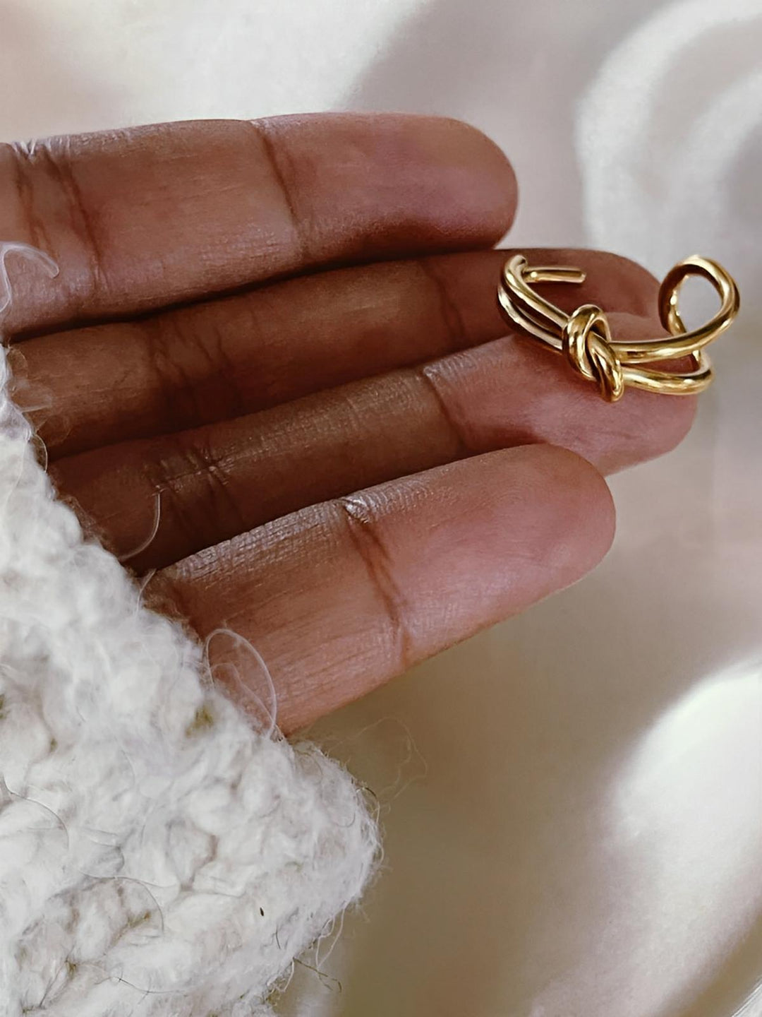 Aurelia Geometric Ring, worn on the hand