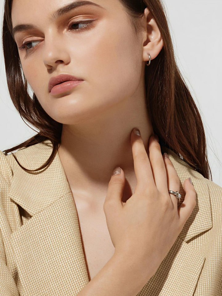 Aurelia Geometric Ring, worn on the hand 2