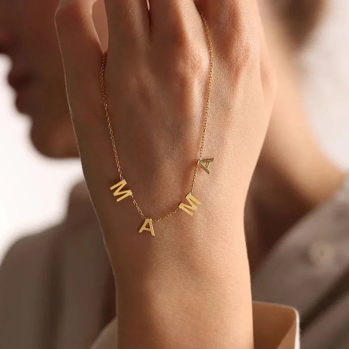Sofia Personalised Name Necklace, shown on the model