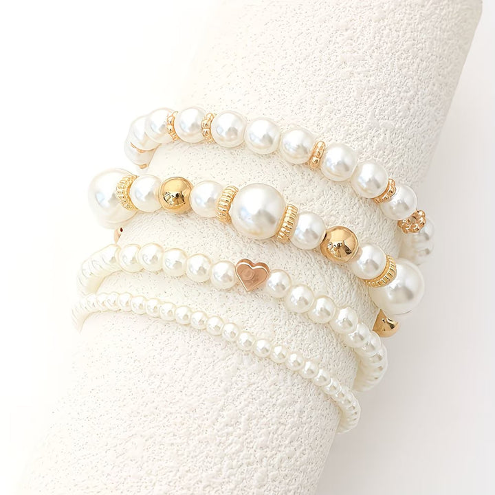 Pearl Stacking Bracelet Set of 8
