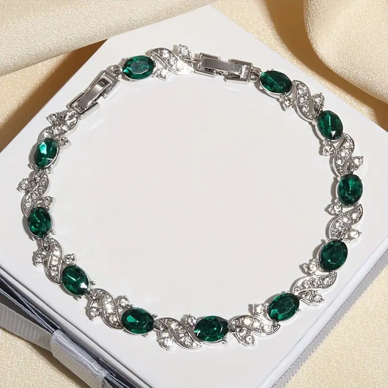 Giada Bellini Emerald Bracelet | Silver-Tone