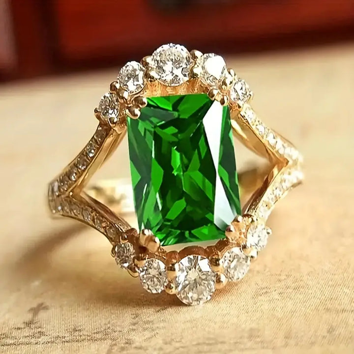 Elisova Grenthal Emerald Ring | Gold-Tone