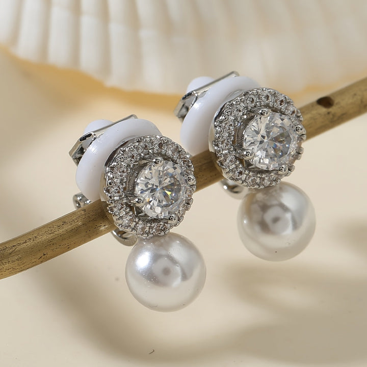 Delicate Pearl Halo Clip Earrings