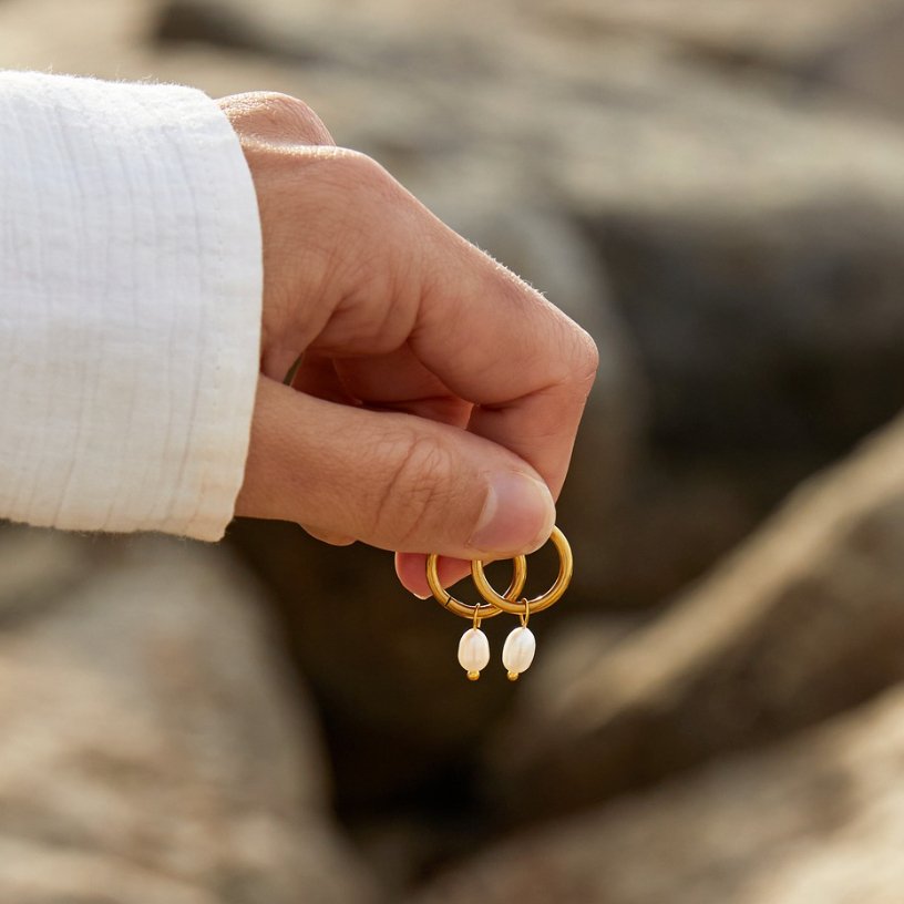 Maia Earrings, worn on the ear 2