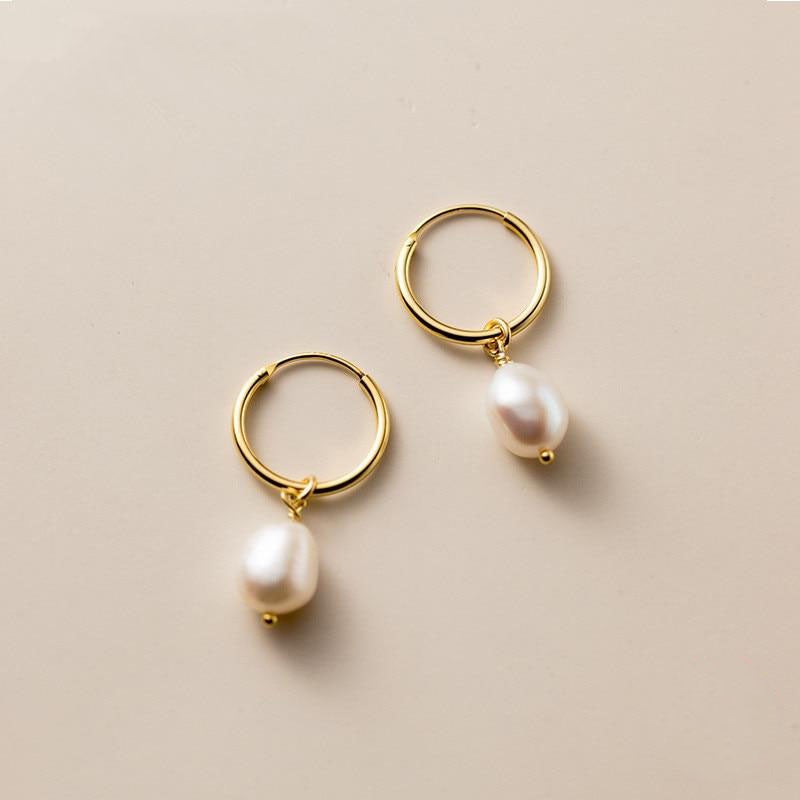 Maia Earrings, worn, side view