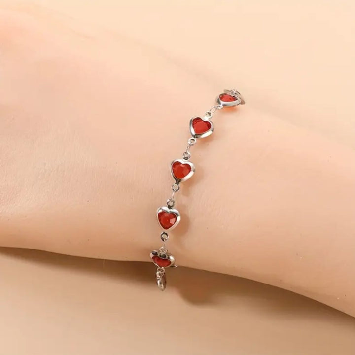 Ophelyra Garnetelle Bracelet, White Gold-Tone